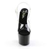 Pleaser - ADORE708 Sandale à bride à la cheville, Pole dance chaussures - Chaussures de pole dance - Noir/Transparent Product image
